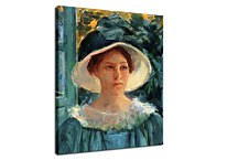 Young Woman In Green Outdoors In The Sun - Reprodukcia zs17576