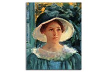 Young Woman In Green Outdoors In The Sun - Reprodukcia zs17576