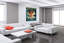 Young Woman In Green Outdoors In The Sun - Reprodukcia zs17576