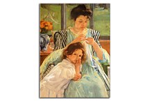 Young Mother Sewing - Reprodukcia zs17583