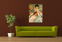 Young Mother Sewing - Reprodukcia zs17583