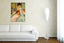 Young Mother Sewing - Reprodukcia zs17583