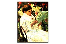 Woman Reading in a Garden - Reprodukcia zs17586