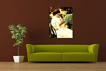 Woman Reading in a Garden - Reprodukcia zs17586