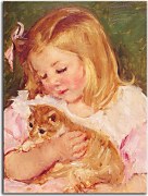 Sara Holding A Cat Obraz zs17601