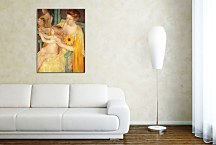 The Mirror, Mother Wearing A Sunflower On Her Dress - Reprodukcia  zs17619