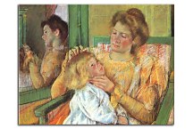 Mother Combing Her Child's Hair Obraz zs17623