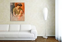 Mother and Child Smiling at Each Other - Mary Cassatt Obraz zs17626