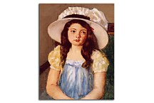 Francoise Wearing a Big White Hat Mary Cassatt Obraz zs17637