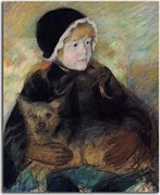 Elsie Cassatt Holding a Big Dog  Mary Cassatt Obraz zs17639