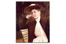 Celeste in a Brown Hat - Mary Cassatt Obraz zs17646