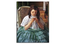 Françoise in Green, Sewing Mary Cassatt Obraz zs17648
