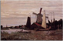 Windmill at Zaandam Obraz Monet  zs17698