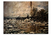 Breakup of Ice, Lavacourt, Grey Weather Reprodukcia Claude Monet zs17712