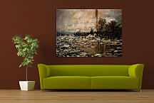 Breakup of Ice, Lavacourt, Grey Weather Reprodukcia Claude Monet zs17712