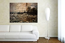 Breakup of Ice, Lavacourt, Grey Weather Reprodukcia Claude Monet zs17712