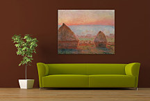 Haystacks at Giverny, the Evening Sun Obraz Claude Monet - zs17765