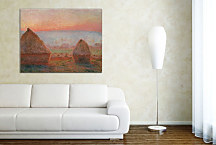 Haystacks at Giverny, the Evening Sun Obraz Claude Monet - zs17765