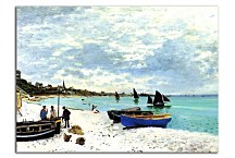 The Beach at Sainte-Adresse Obraz Claude Monet - zs17768