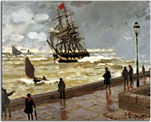 The Jetty at Le Havre, Bad Weather Reprodukcia Monet - zs17828