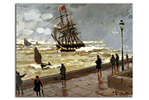 The Jetty at Le Havre, Bad Weather Reprodukcia Monet - zs17828
