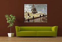 The Jetty at Le Havre, Bad Weather Reprodukcia Monet - zs17828