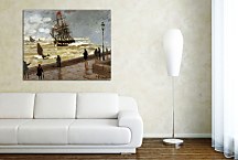 The Jetty at Le Havre, Bad Weather Reprodukcia Monet - zs17828