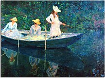 In the Norvegienne Boat at Giverny Reprodukcia Monet - zs17859