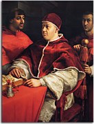 Portraits of Leo X Cardinal Luigi de' Rossi and Giulio de Medici - Rafael Santi obraz zs17978