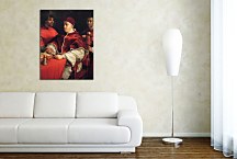 Portraits of Leo X Cardinal Luigi de' Rossi and Giulio de Medici - Rafael Santi obraz zs17978