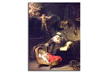 Rembrandt reprodukcia - The Holy Family with Saints Elizabeth and John zs18016