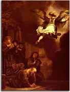 The Archangel Raphael Taking Leave of the Tobit Family - Reprodukcia Rembrandt - zs18034