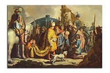 David Offering the Head of Goliath to King Saul - Reprodukcia Rembrandt - zs18039