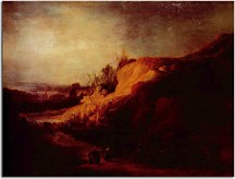 Landscape with the baptism of the treasurer - Reprodukcia Rembrandt - zs18050