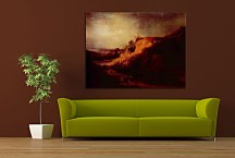 Landscape with the baptism of the treasurer - Reprodukcia Rembrandt - zs18050