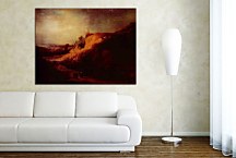 Landscape with the baptism of the treasurer - Reprodukcia Rembrandt - zs18050