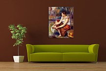 Girl wiping her feet Obraz  Renoir zs18074