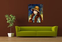 Girl with a straw hat Obraz  Renoir zs18076