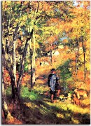 The Painter Jules Le Coeur Walking His Dogs in the Forest of Fontainebleau Reprodukcia Renoir zs18087