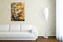 The Painter Jules Le Coeur Walking His Dogs in the Forest of Fontainebleau Reprodukcia Renoir zs18087