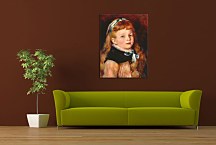 Mademoiselle Grimprel in a Blue Ribbon Reprodukcia Renoir zs18097