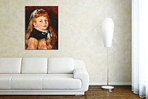 Mademoiselle Grimprel in a Blue Ribbon Reprodukcia Renoir zs18097