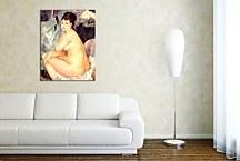 Nude Seated on a Sofa Reprodukcia Renoir zs18098