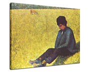 Peasant boy sitting in a meadow - Georges Seurat Obraz zs18149