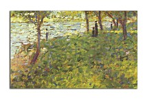 Georges Seurat Obraz - Landscape with Figure. Study for 'La Grande Jatte' zs18175