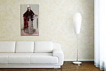 A Lady in a black and white Dress  Obraz James Tissot zs18184