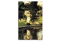 In an English Garden - Reprodukcia James Tissot  zs18221