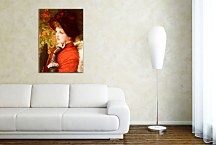 Type of Beauty: Portrait of Mrs. Kathleen Newton in a red dress and black bonnet zs18296