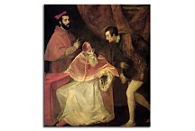 Tizian obraz - Portrait of Pope Paul III, Cardinal Alessandro Farnese and Duke Ottavio Farnese zs18332