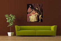 Tizian obraz - Portrait of Pope Paul III, Cardinal Alessandro Farnese and Duke Ottavio Farnese zs18332